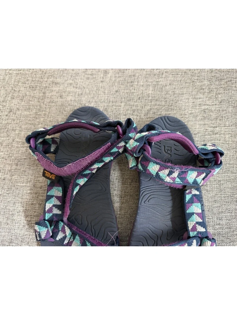 Teva Original Universal Kids Sandals Size 13 Purple Teal Tribal Print